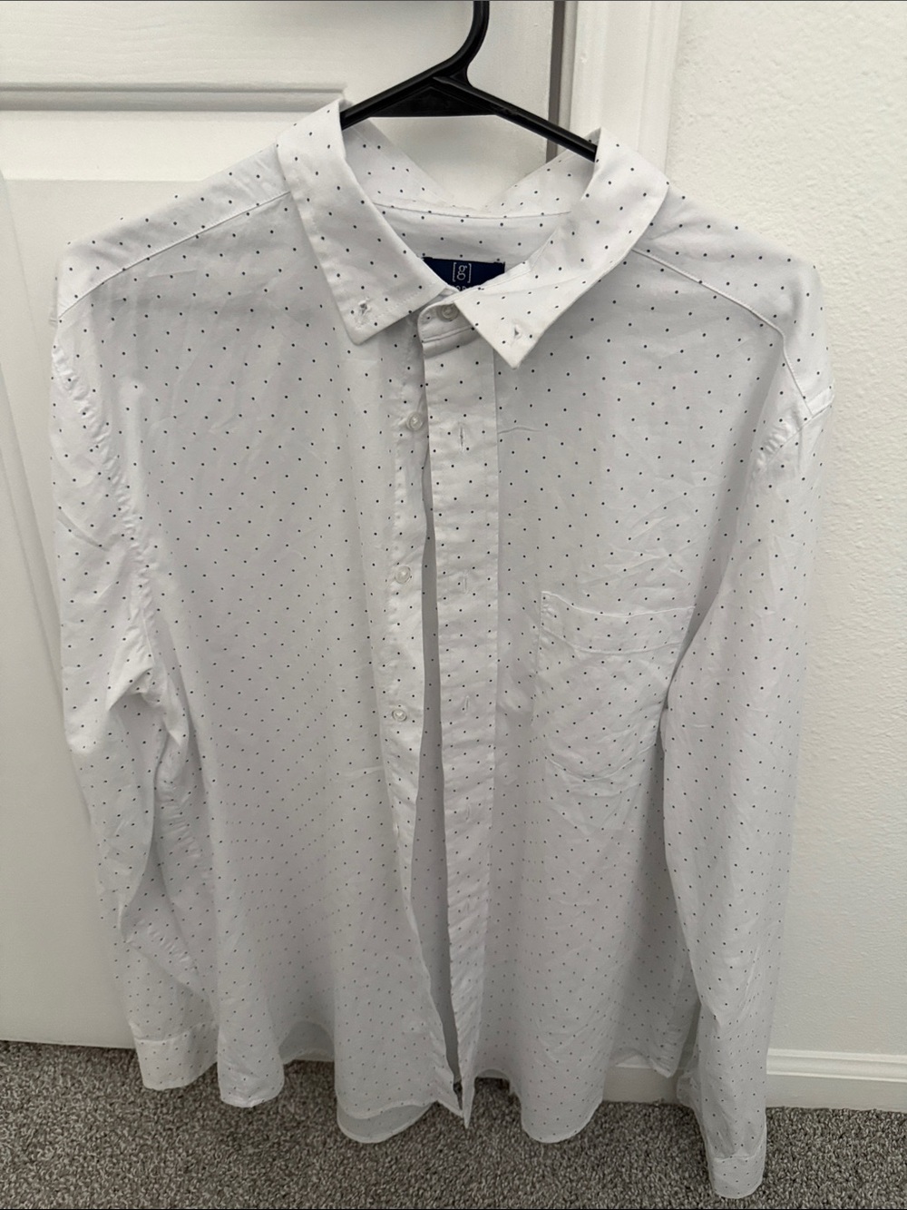 George White Long-Sleeve Micro Dot Dress Shirt